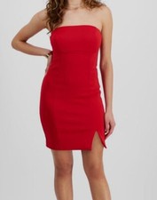 Guess Women's Red Anya Solid Strapless Bodycon Dress Sz 12