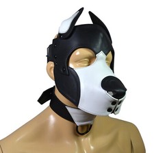 Leather Puppy Hood Custom Head Mask Novelty Costume Dog