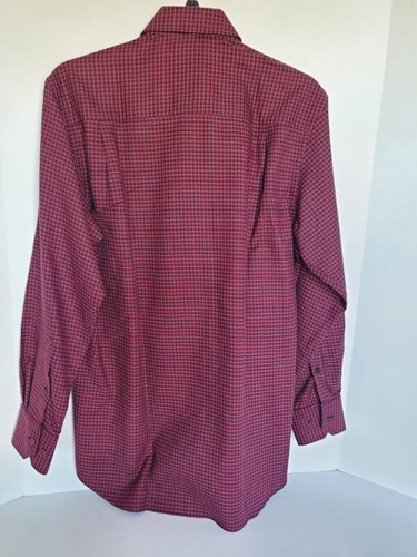 MEN'S VISCONTI BLACK, LONG SLEEVE RED DRESS SHIRT BUTTON DOWN Sz SMALL NWT $125 - Picture 4 of 4