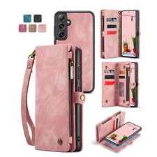 For Samsung A56 A54 A53 A52 A16 Magnet Removable Zipper Wallet PU Leather Case