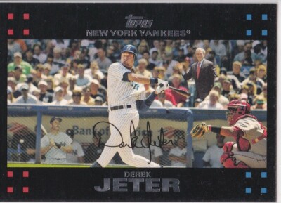 DEREK JETER w/ GEORGE BUSH & MICKEY MANTLE 2007 Topps ERROR Baseball Card Yankee