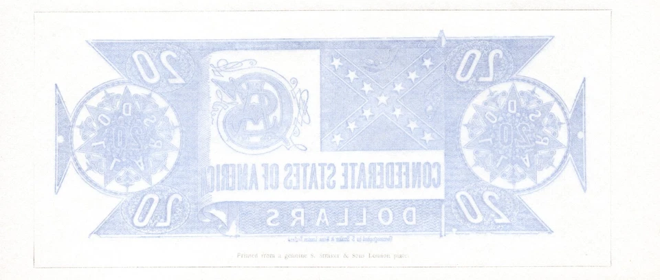 1957-58 $20 Confederate States of America Chemicograph, Straker & Sons - GEM Unc - Image 2 of 3