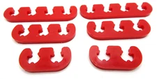 Spark Plug Wire Loom Dividers Separators Red 6 pc Set 7MM or 8MM Plug Wires
