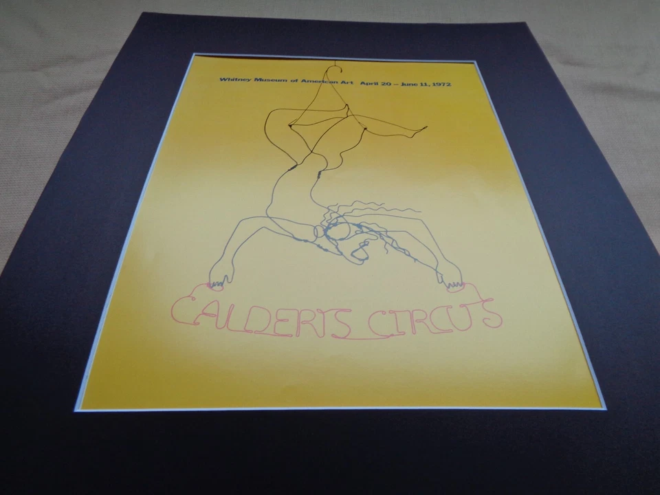 Póster amarillo rojo de la exposición del Museo de Arte Whitney de Calder Circus Acróbata Swinger Foto 3 de 4