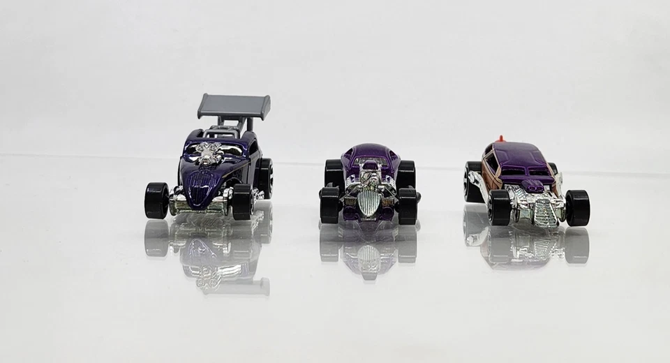 Cupé de 1/4 milla, caja de surf y Fiat 500C 🔥 Hot Wheels lote de 3 Hot Rods púrpura Foto 4 de 4