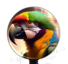 Parrot Badge Holder, Tropical Bird Badge Reel, Parrot Bird Retractable GG6375