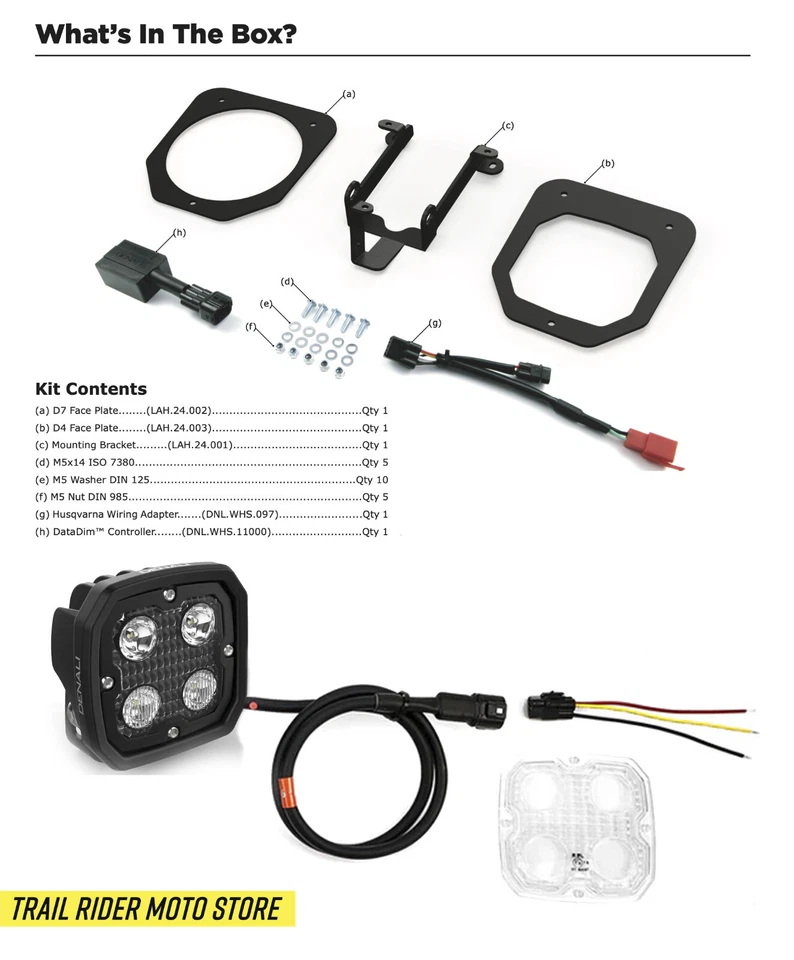 Husqvarna TE/FE 250 350 450 501 701 Enduro SM Denali D4 LED Headlight Kit - Image 3 of 4