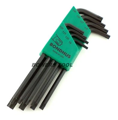 Bondhus 8pc Torx Star L Wrench Set T9-T40 MADE IN USA 31834 ProGuard Protanium