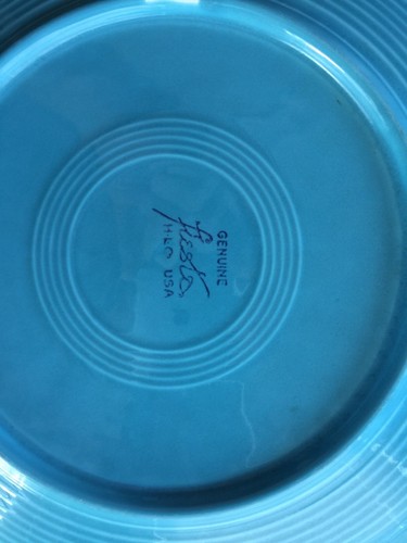 Plato de almuerzo Fiasta Pottery genuino 12” azul aguamarina. - Imagen 7 de 11