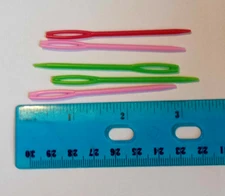 Plastic Yarn Sewing Needle 5pc Set Large Hole Crochet Knit Craft Random  New
