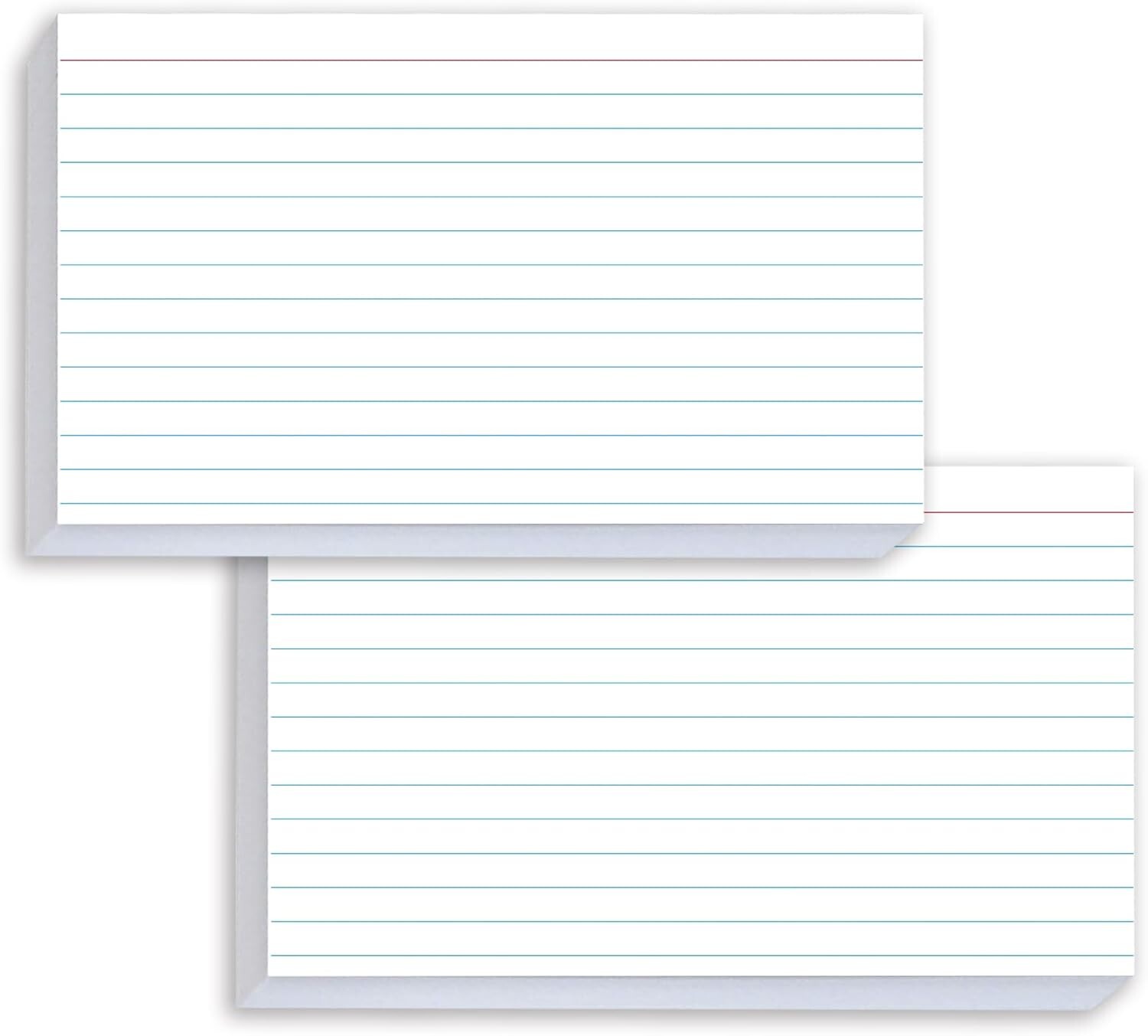 50 Pcs White 5x8 Ruled Index Cards, Lined Flash Cards for Study & Notes