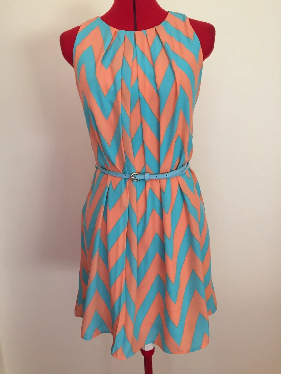 Peach and turquoise clearance dress
