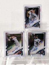 2021 Topps Chrome Rookies Enoli Paredes/Andy Young/Zack Burdi 3 Card Lot Auto's