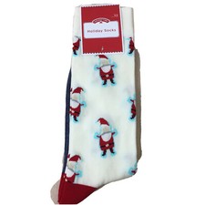 Holiday Time Santa Snow Angel Socks Size 6-12 Men  s Crew New Tags AR265