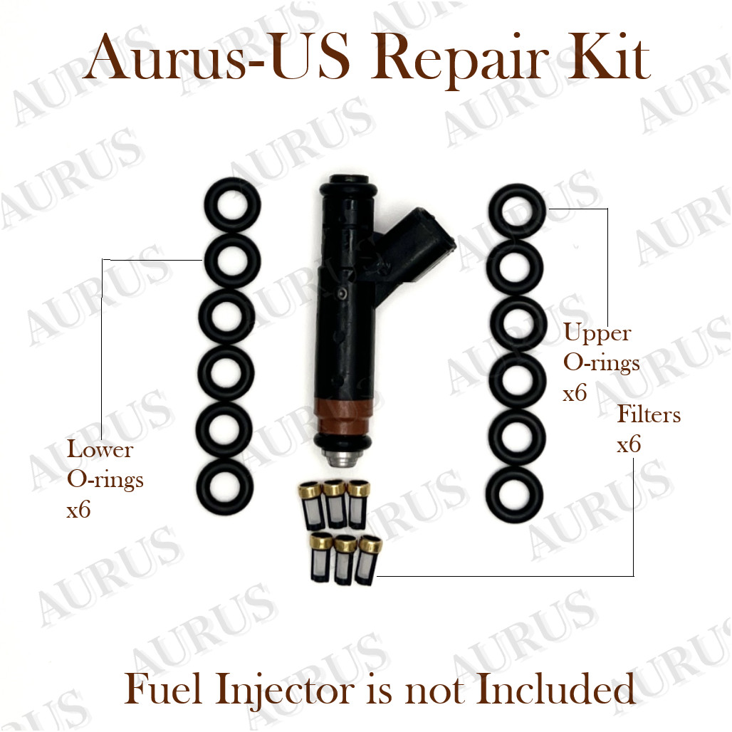Aurus OEM Set of 6 Fuel Injector Repair Kits for 2004-2008 Ford Mazda Mercury 3.0L V6 4L8E-A4A