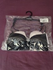Image of CALVIN KLEIN Black Push Up Balconette Bra, Size 34B, New With Tag, RRP £43.00