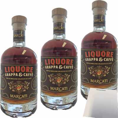 Marcati Grappa Caffe 38% Vol. 3er Pack 3x0,7L Flasche usy Block