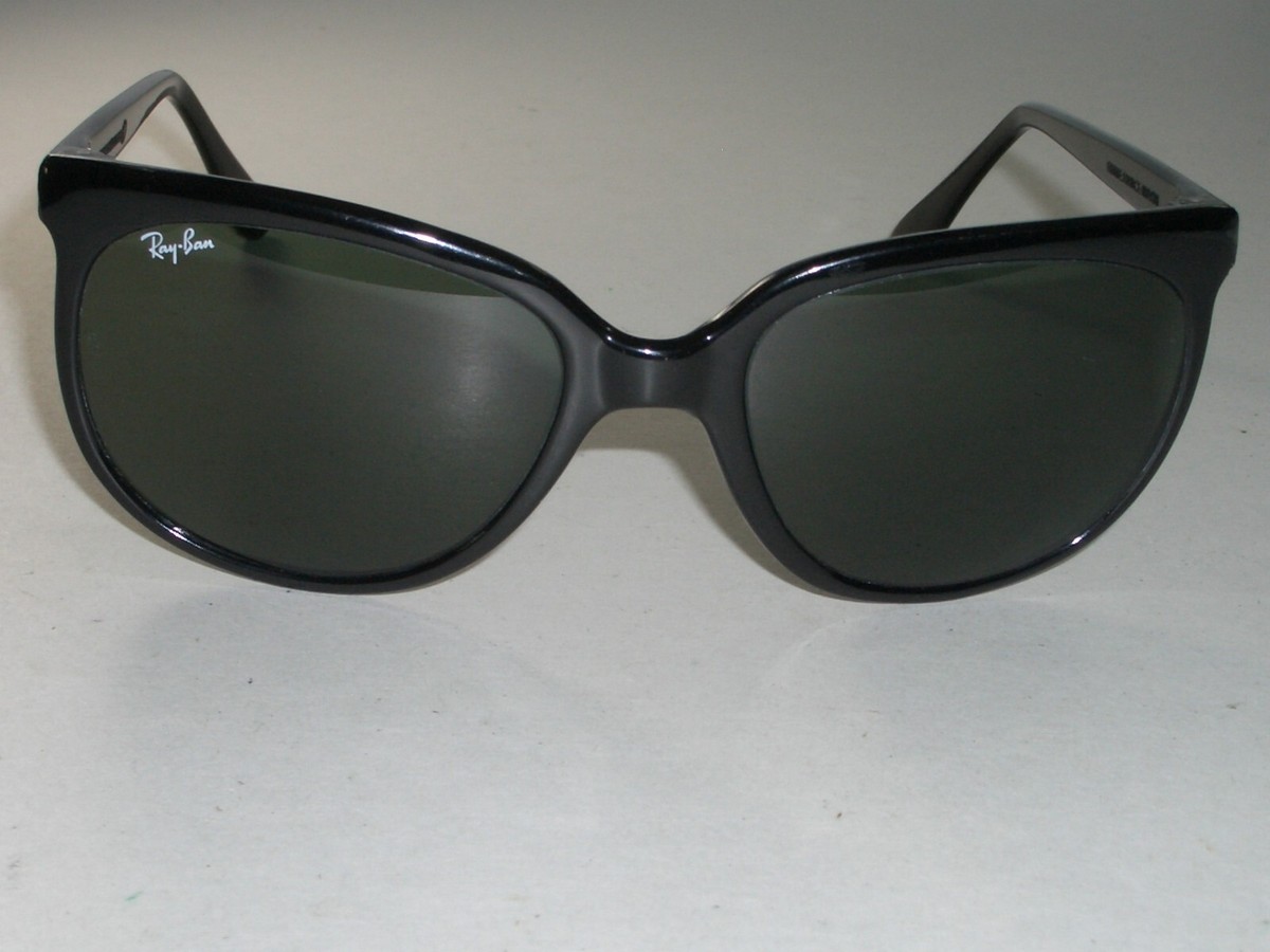 1980's VINTAGE BAUSCH & LOMB RAY-BAN SHINY BLACK G15 UV CATS 1000