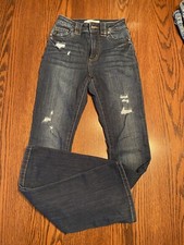 Kancan Skinny Jeans Womens 23 Dark Wash Distressed Stretchy Denim EUC
