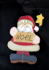 SANTA CLAUS Wooden NOEL Door Hanger