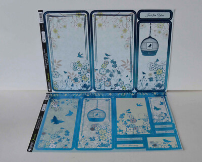 Kanban 3D Boge Spring Scenes Natural  Schmeterlinge, Vogel Kartenbasteln Türkis