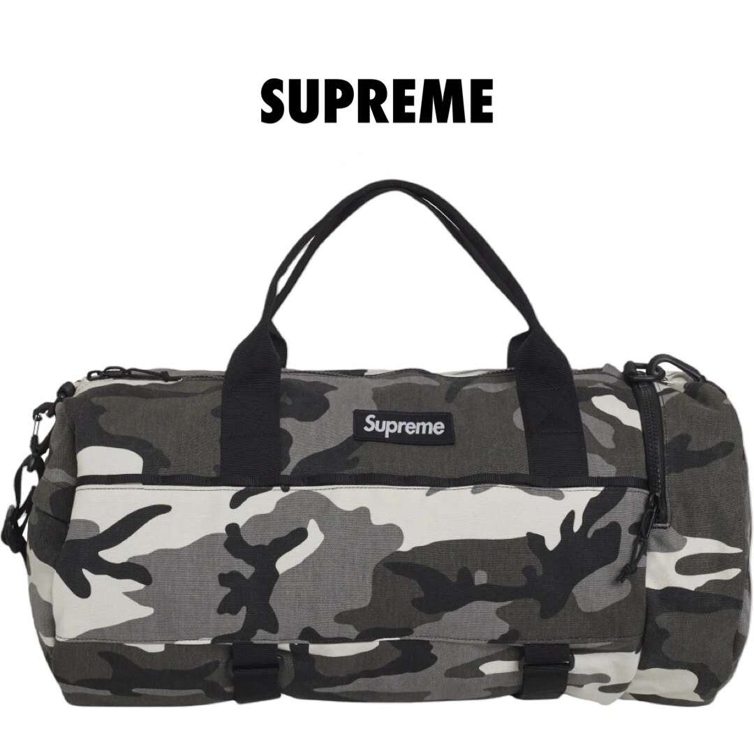 Supreme Duffle Bag SS25 Snow Camo résistant à l'eau Cordura® coton mélangé logo