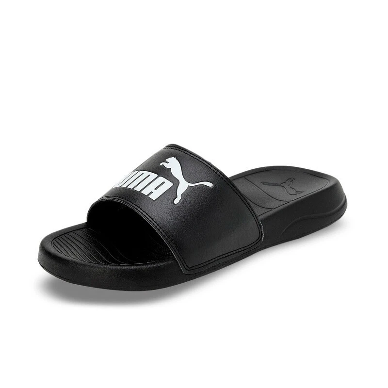 PUMA Men's Sandals POPCAT Logo Slip on Sliders in Black RRP £19.99