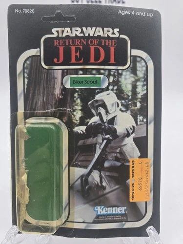 1983 Star Wars ROTJ BIKER SCOUT Card Back Only W/Attached Bubble,Unpunched