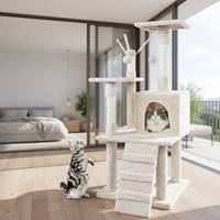 Kratzbaum Kletterbaum Spielbaum 121CM Katzenbaum Beige Katzenkratzbaum Katzen