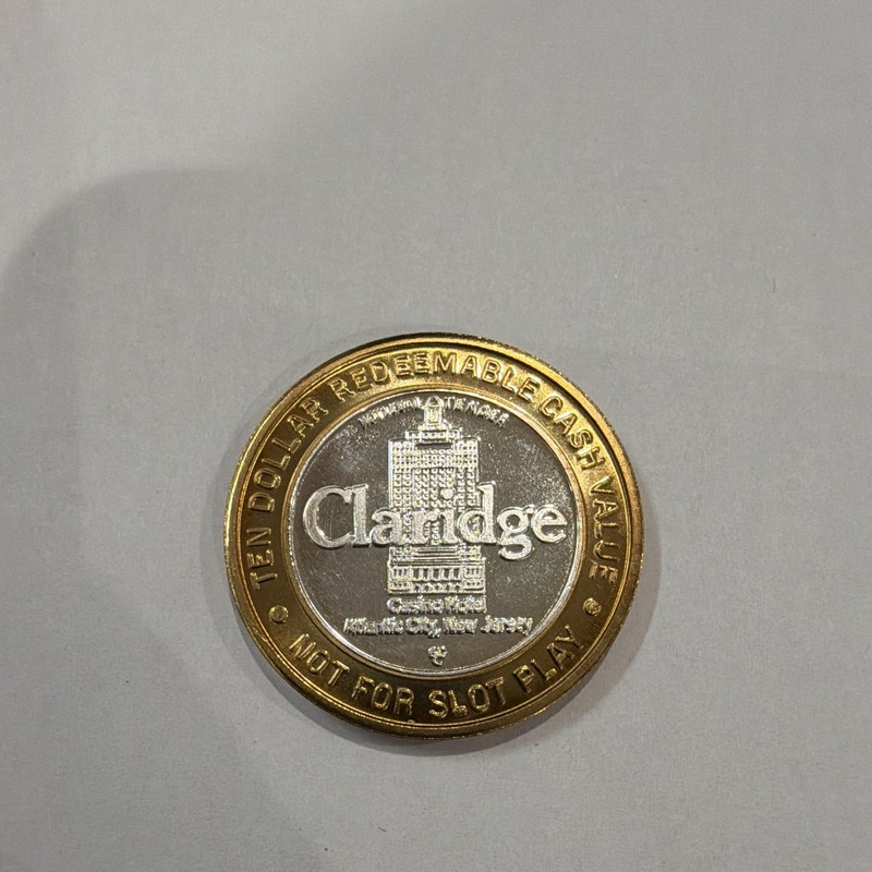 Claridge Atlantic City $10 .999 Fine Silver Casino Token. Collectors series