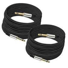 Pack of 2 Guitar Cables 1/4 Inch Instrument Cable with 6.33mm Straight TS Jac...