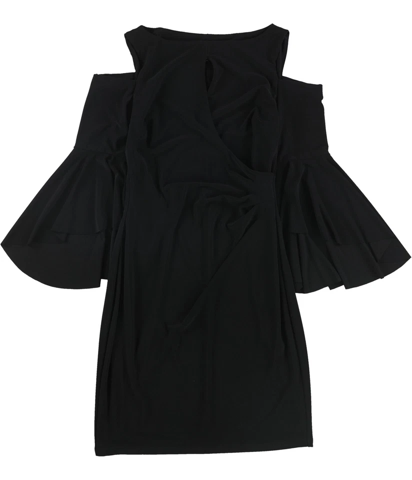 Ralph Lauren Womens Solid Cold Shoulder Dress, black, Petite, 2P
