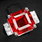 925 Sterling Silver Handmade Rings Size 8 Radiant Sunset Orange Sapphire 4.20Ct