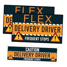 Flex Delivery Driver Car Magnet, 3PCS Caution Frequent Stops Removable Set,