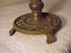 Antique Cast Iron & Brass Lamp Base and Stem with 2 Slag Glass Orbs (balls) — photo 5