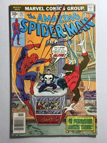 AMAZING SPIDER-MAN Marvel Comic # 162 Nov 1976 Nightcrawler Punisher FN