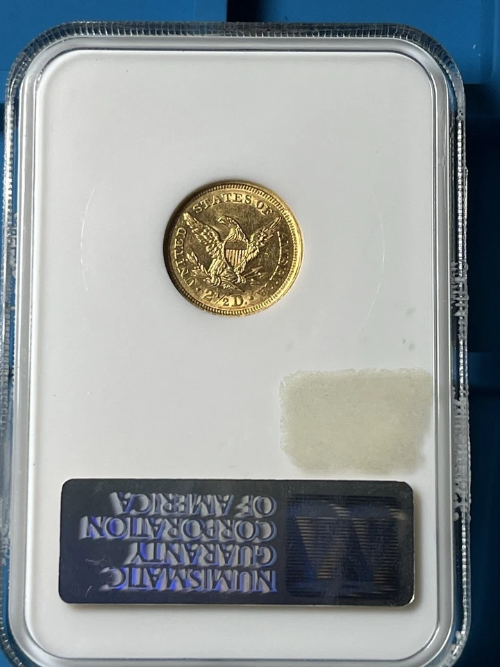1852 GOLD $2.50 LIBERTY Head Eagle NGC AU58. - Image 3 of 4