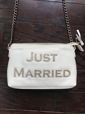 Betsey Johnson Just Married Light Up Handbag Purse Wedding Honeymoon White
