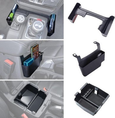 3PCS Center Console Organizer Tray Box Compatible with 2018-2025 Wrangler and 20