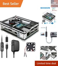 RGB-Illuminated Raspberry Pi 3 B Case with Triple Cooling System  Power Supply