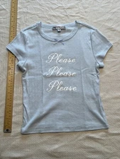 Madden Girl Youth Girls Size M Blue Short Sleeve Shirt