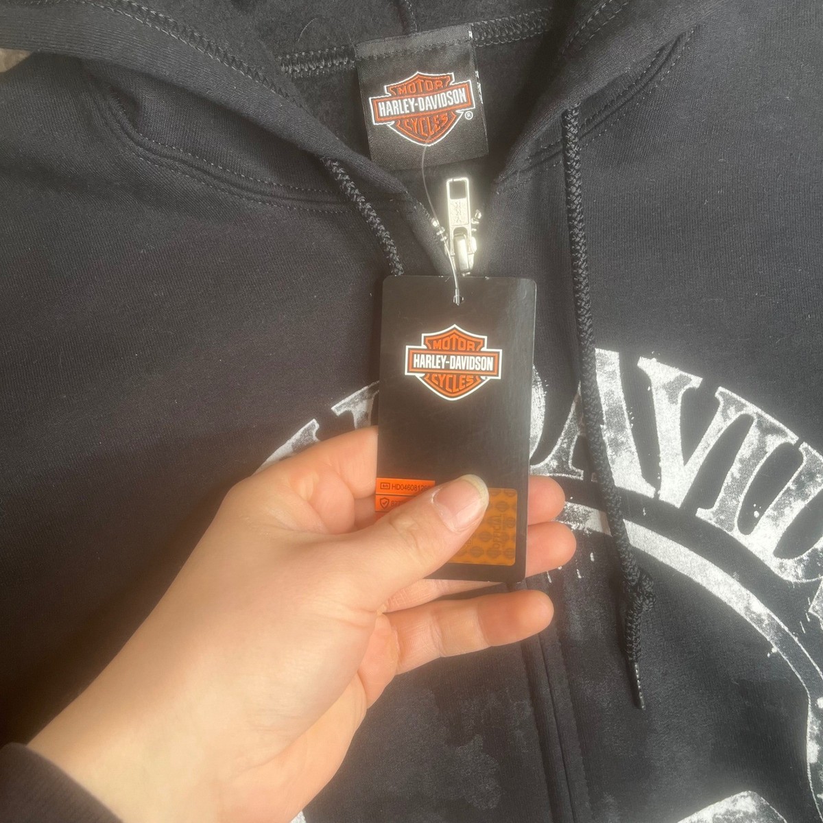 Harley Davidson Wisconsin Skull Full-Zip Hoodie Black Men L