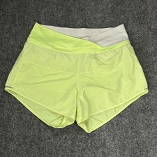Lululemon Shorts Womens 4 Yellow High Rise Lined Running Athletic Gym Workout