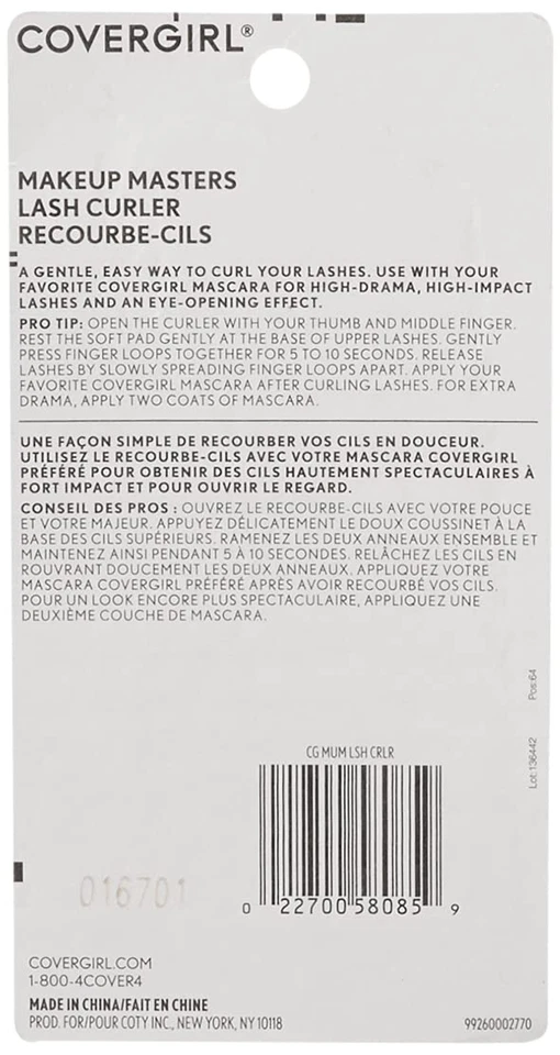 Rizador de pestañas Makeup Masters, fácil de usar, pestañas de alto drama, 1 unidad, suave a Foto 4 de 4
