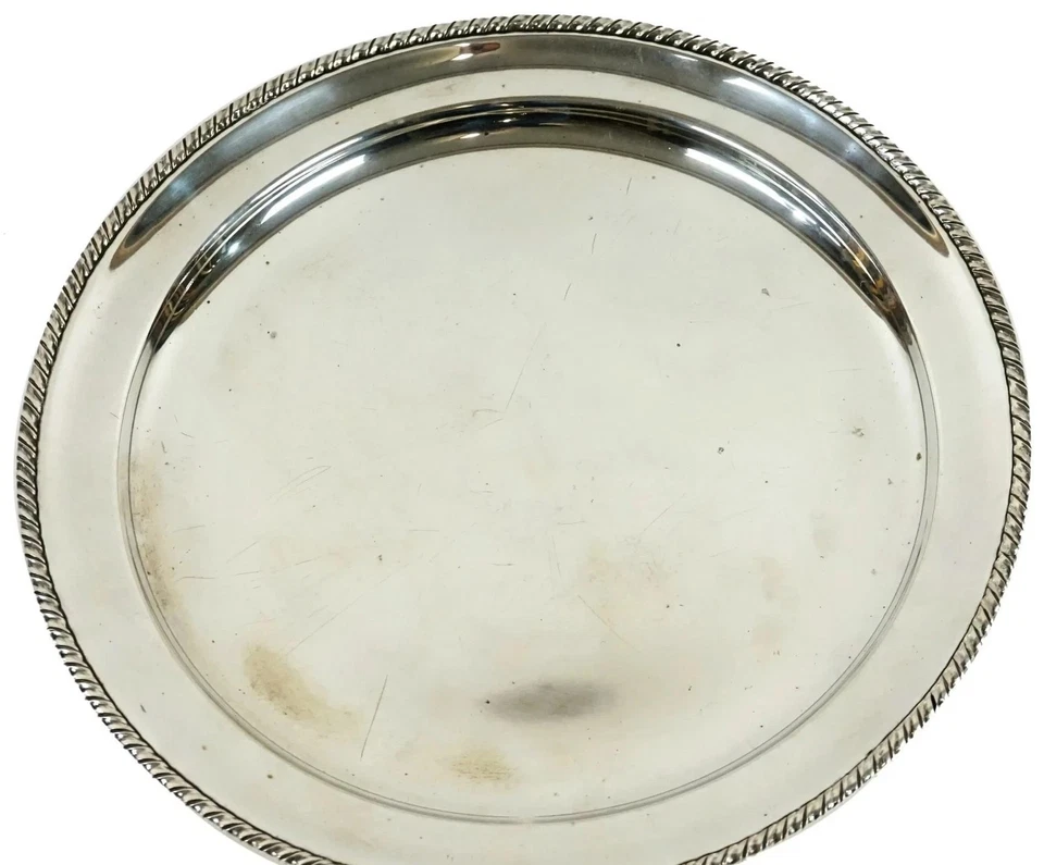 Grande Piatto Argento 800 Italia Sottopiatto Silver ARG Vassoio Centrotavola - Immagine 2 di 4