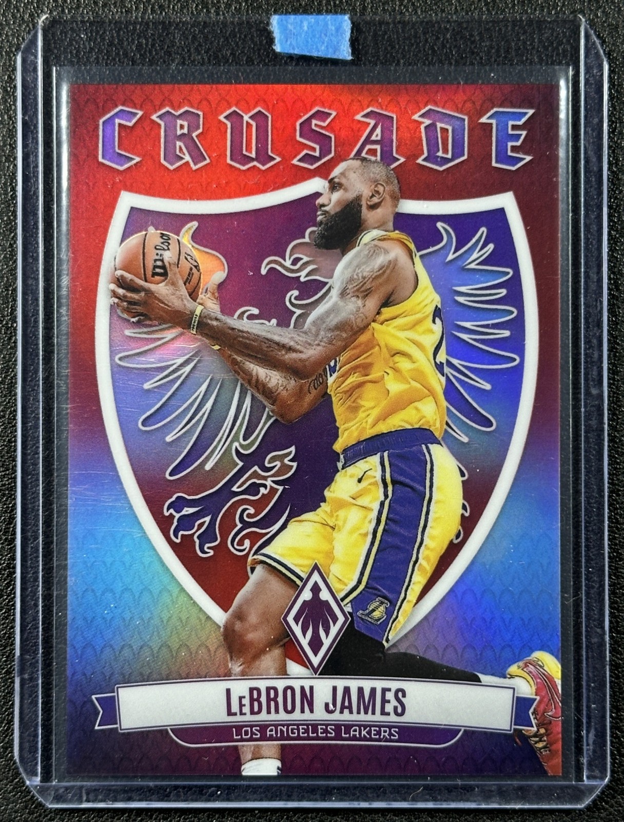 LEBRON JAMES 2023-24 PANINI PHOENIX #9 CRUSADE RED 4/125 LAKERS