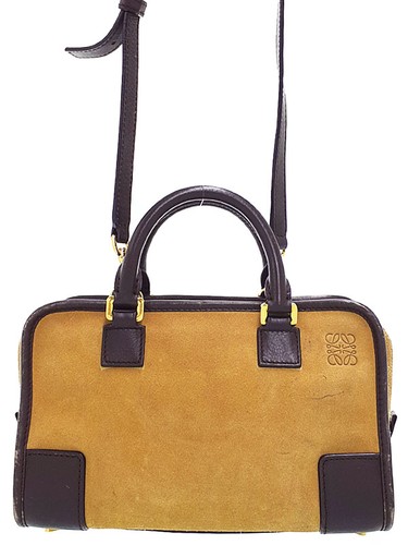 Loewe Amazona 23 Suede Brown Shoulder Bag Women's #TB2649