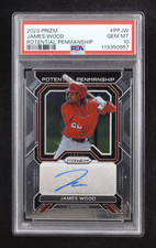James Wood Signed 2023 Panini Prizm Potential Penmanship #31 RC (PSA 10)