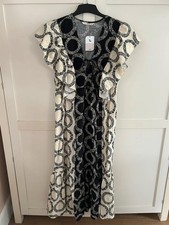 TU Black Cream Floral Panelled Ruffles Tiered Maxi Dress Size 12