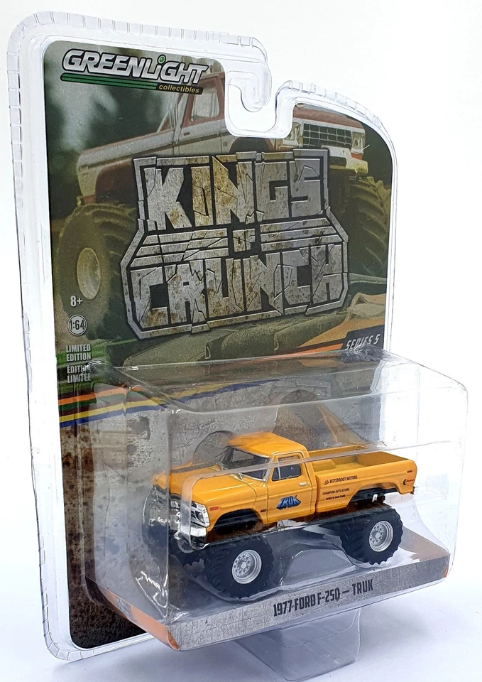 Greenlight 1/64 比例 49050-B - 1977 年福特 F-250 Truk - 黄色 — 第 3/4 张图片
